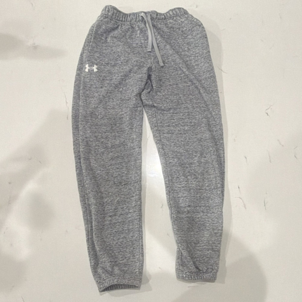 Under Armour Boys Gray Jogger Pants Medium Drawstring Adjustable Waist